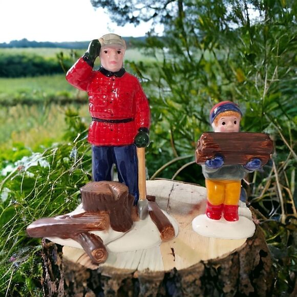 Department Dept 56 Woodsman Boy Snow Village Figures Porcelain Ceramic Winter - Picture 11 of 16